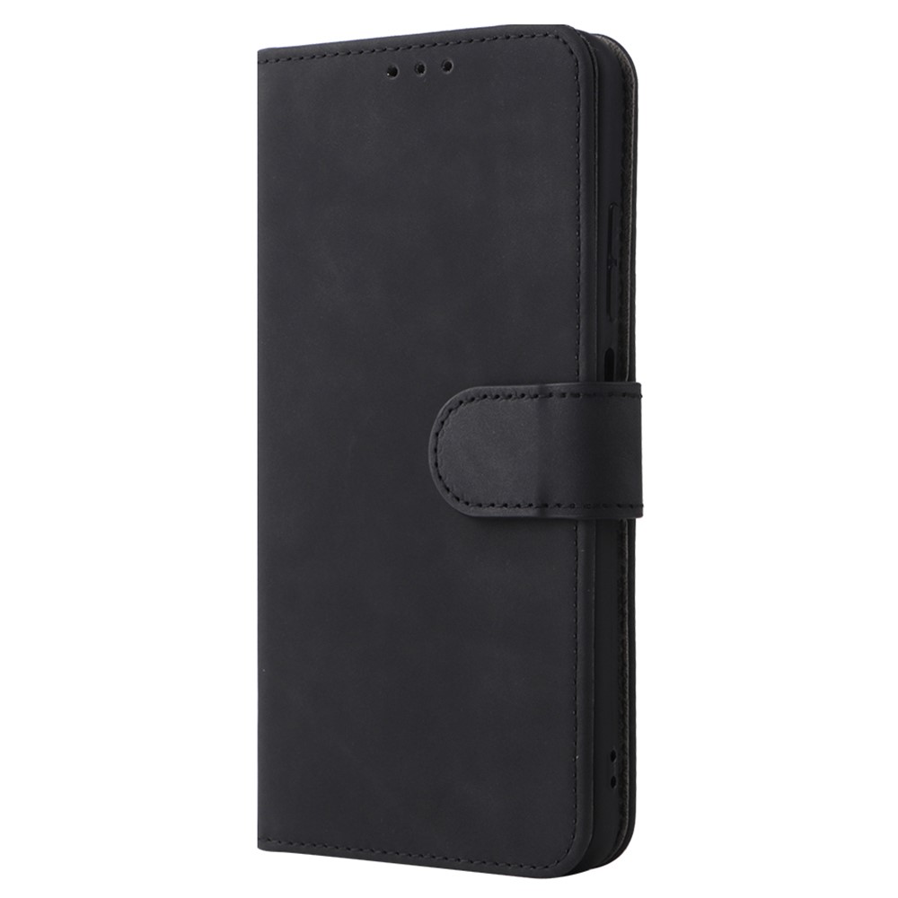 For Xiaomi Redmi Note 11S 4G / Redmi Note 11 4G (Qualcomm) Flip Stand Folio Wallet Phone Case Skin-touch Feeling PU Leather Magnetic Closure Cover with Strap - Black-2