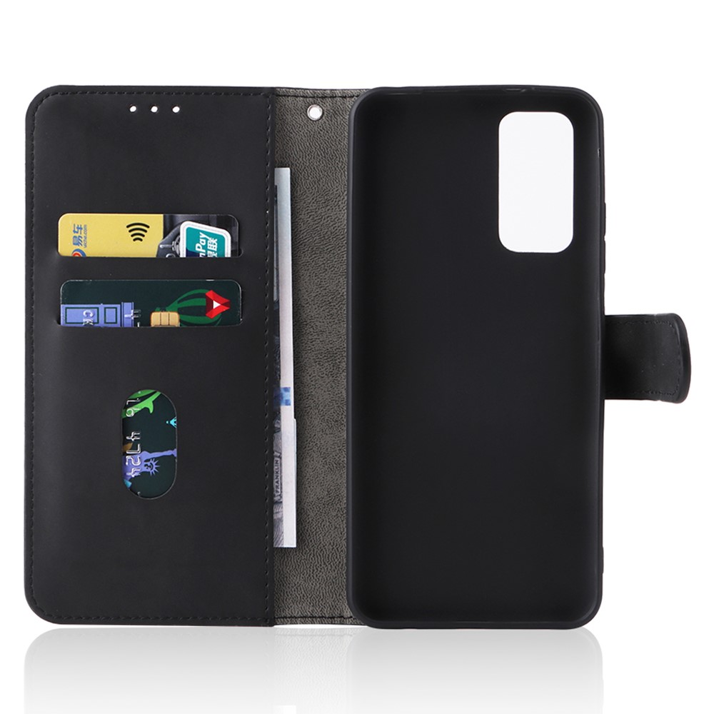For Xiaomi Redmi Note 11S 4G / Redmi Note 11 4G (Qualcomm) Flip Stand Folio Wallet Phone Case Skin-touch Feeling PU Leather Magnetic Closure Cover with Strap - Black-6