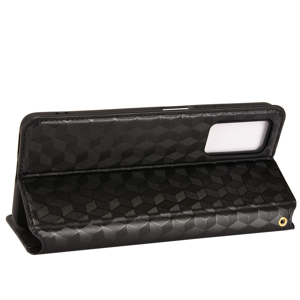 For Xiaomi Redmi Note 11 Pro 4G (MediaTek)/Note 11 Pro 5G (Qualcomm)/Note 11E Pro 5G Imprinted Rhombus Wallet Case Foldable Stand Leather Phone Cover - Black-4