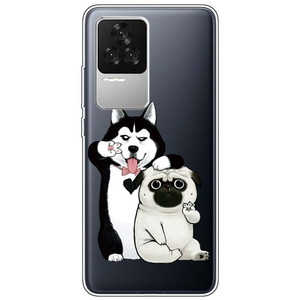 For Xiaomi Redmi K50 Pro Pattern Printing Design Case Flexible TPU Stylish IMD Anti-Scratch Shockproof Protective Cover - Two Dogs-1