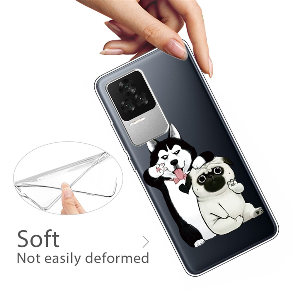 For Xiaomi Redmi K50 Pro Pattern Printing Design Case Flexible TPU Stylish IMD Anti-Scratch Shockproof Protective Cover - Two Dogs-4
