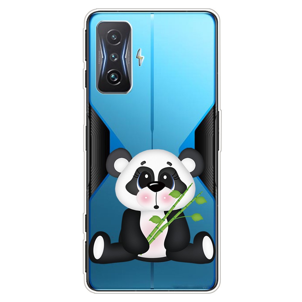 For Xiaomi Redmi K50 Gaming Pattern Printing Phone Case IMD Anti-Yellowing Flexible TPU Shockproof Protective Cover - Panda with Bamboo-1