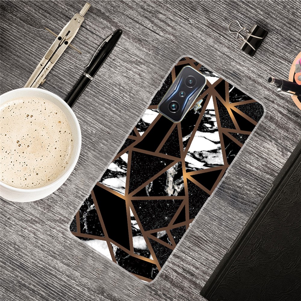 For Xiaomi Redmi K50 Gaming Abstract Marble Phone Case Stylish IMD Soft Flexible TPU Phone Cover - Style A-2