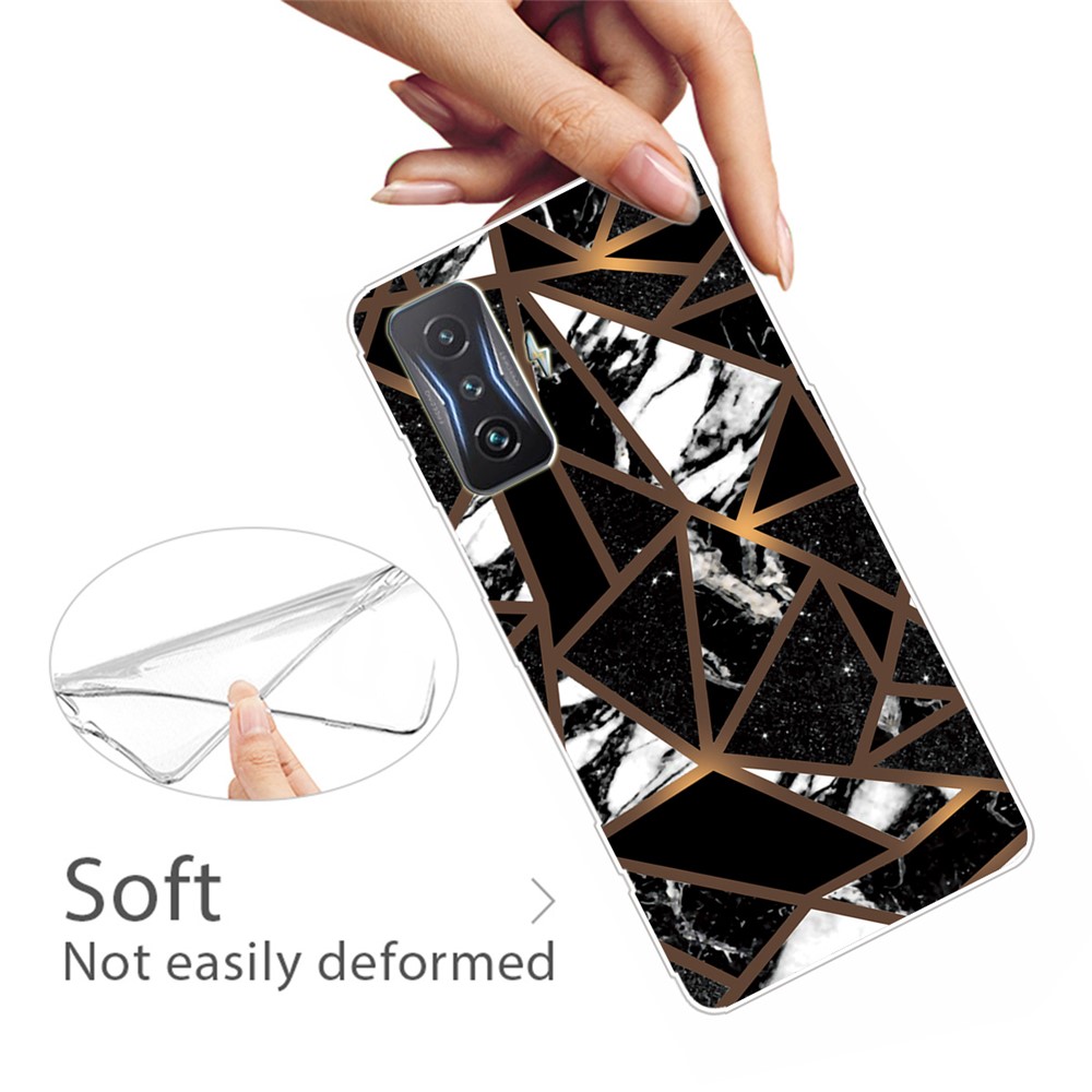 For Xiaomi Redmi K50 Gaming Abstract Marble Phone Case Stylish IMD Soft Flexible TPU Phone Cover - Style A-4