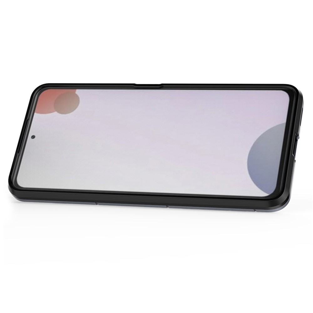 For Xiaomi Redmi K50 Scratch-resistant Hard PC + Soft TPU Hybrid Cover Ring Kickstand Phone Case - Black-12