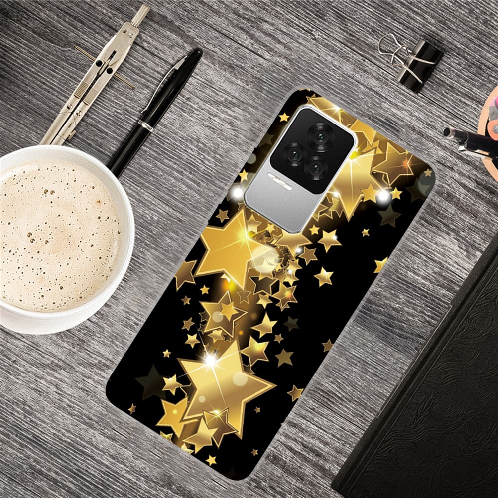 For Xiaomi Redmi K50 Stylish IMD Slim Case Pattern Printing Soft TPU Shock-Absorbing Cover - Stars-2