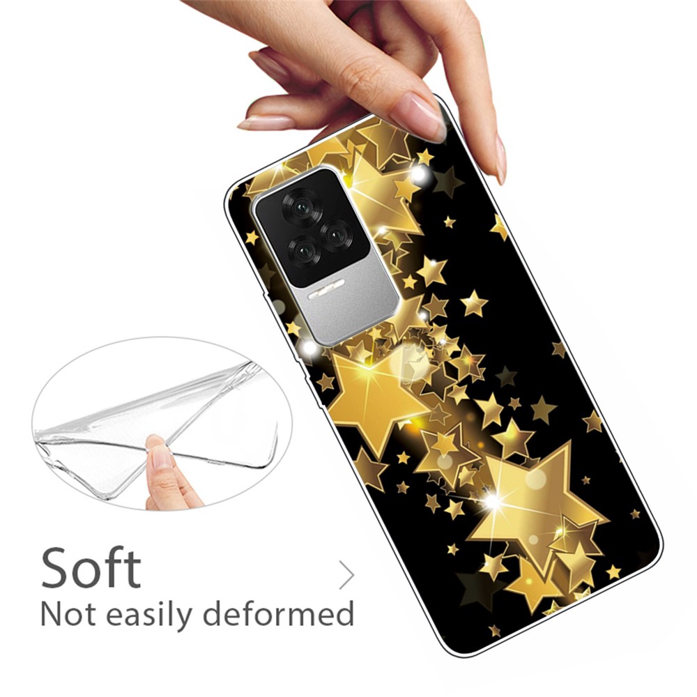 For Xiaomi Redmi K50 Stylish IMD Slim Case Pattern Printing Soft TPU Shock-Absorbing Cover - Stars-4