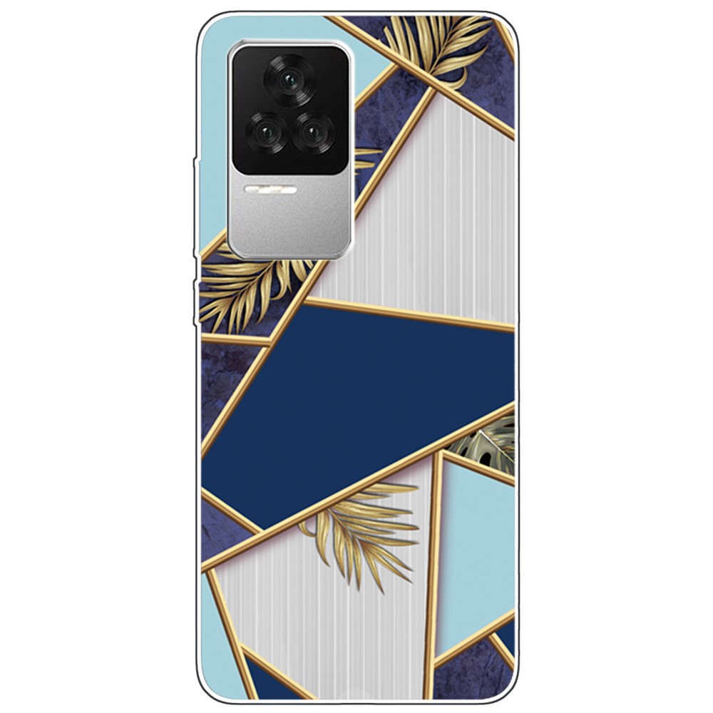 For Xiaomi Redmi K50 Series A Marble Pattern Printing Phone Scratch Resistant TPU Case Back Protector Cellphone Cover - Style A-1