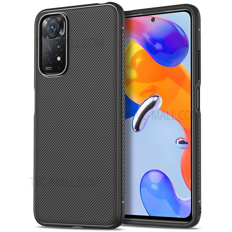 For Xiaomi Redmi Note 11 Pro 5G (Qualcomm)/Note 11 Pro 4G (MediaTek) Jazz Series Twill Texture Anti-scratch Phone Case TPU Cover - Black-1