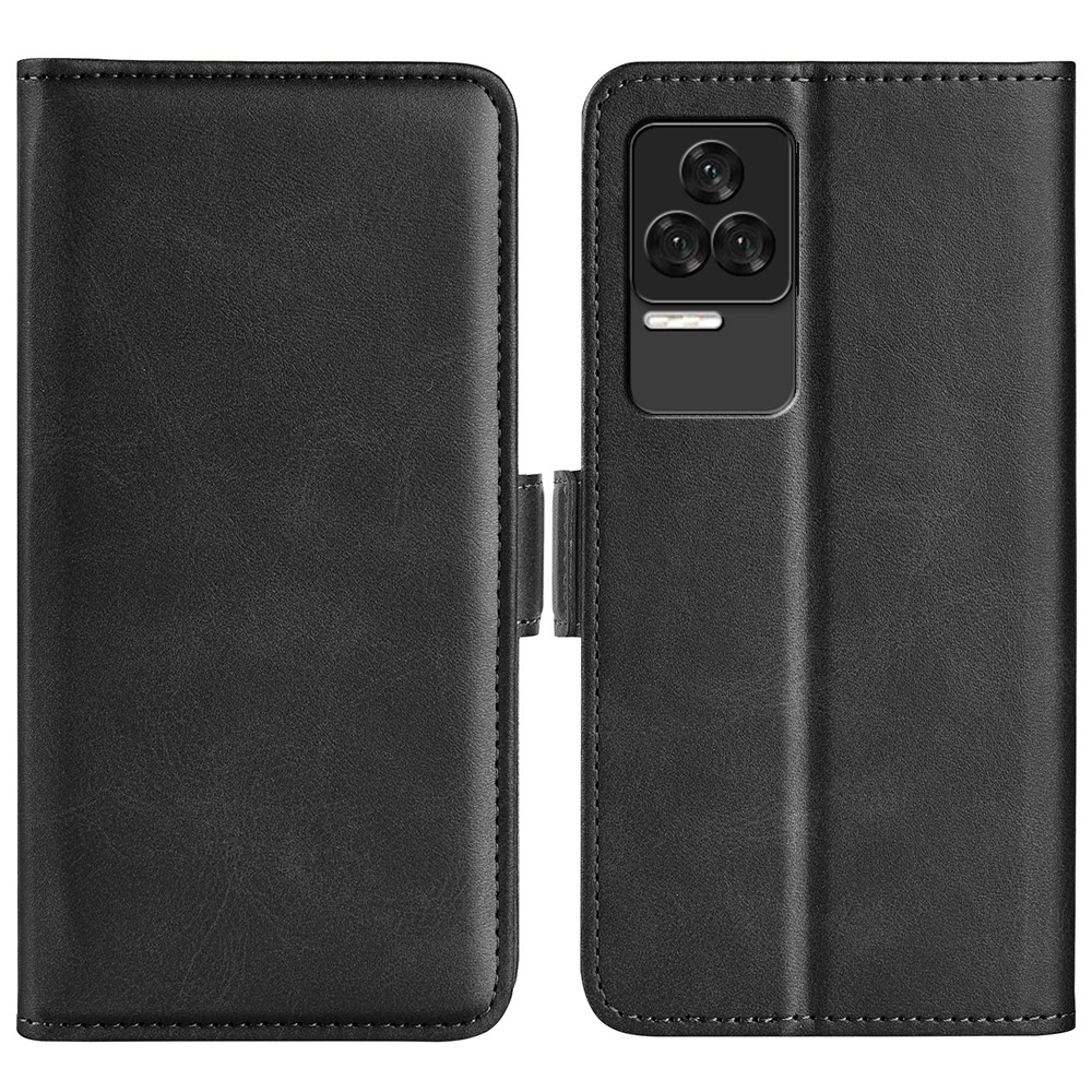 For Xiaomi Redmi K50 Pro Magnetic Shockproof Textured PU Leather Phone Case Adjustable Stand Wallet Cell Phone Shell - Black-1