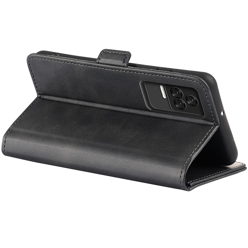 For Xiaomi Redmi K50 Pro Magnetic Shockproof Textured PU Leather Phone Case Adjustable Stand Wallet Cell Phone Shell - Black-6