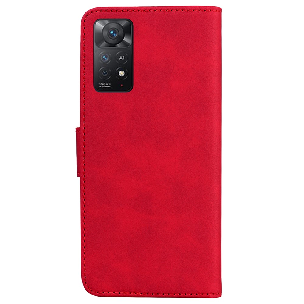 For Xiaomi Redmi Note 11 Pro 4G (MediaTek)/Note 11 Pro 5G (Qualcomm) PU Leather Wallet Cover Full Protection Stand Phone Shell - Red-3