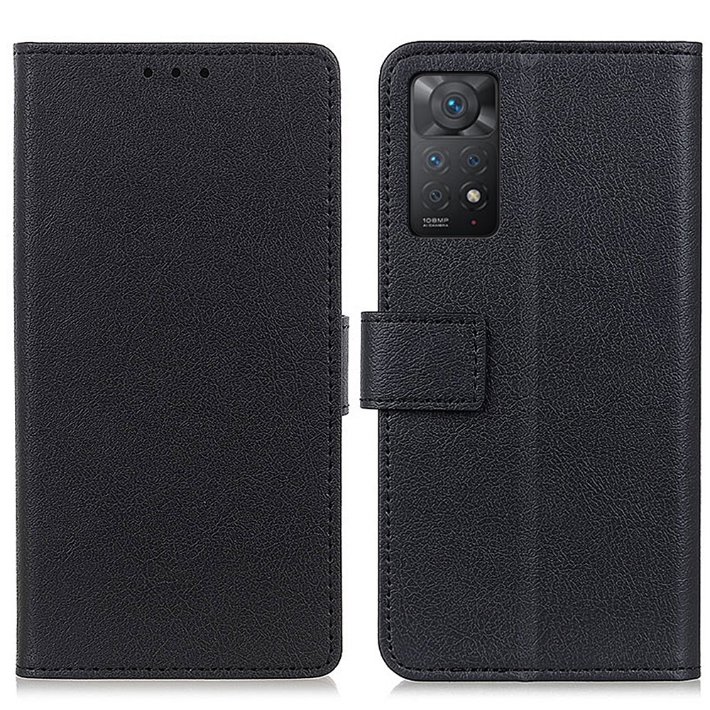 For Xiaomi Redmi Note 11 Pro 4G (MediaTek)/Note 11 Pro 5G (Qualcomm) PU Leather Magnetic Clasp Phone Case Wallet Stand Folio Flip Cover - Black-1