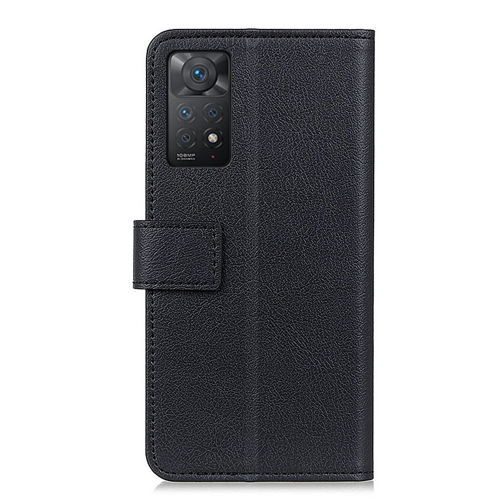 For Xiaomi Redmi Note 11 Pro 4G (MediaTek)/Note 11 Pro 5G (Qualcomm) PU Leather Magnetic Clasp Phone Case Wallet Stand Folio Flip Cover - Black-3