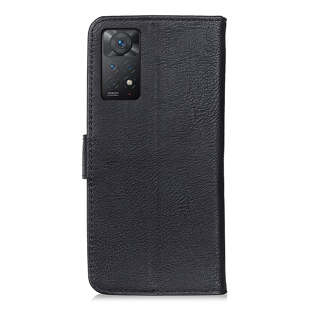 KHAZNEH For Xiaomi Redmi Note 11 Pro 4G (MediaTek)/Note 11 Pro 5G (Qualcomm) Textured Leather Wallet Phone Case Stand Function Folio Flip Phone Cover - Black-3