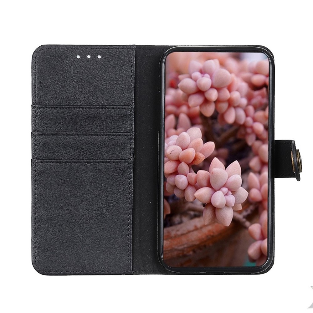 KHAZNEH For Xiaomi Redmi Note 11 Pro 4G (MediaTek)/Note 11 Pro 5G (Qualcomm) Textured Leather Wallet Phone Case Stand Function Folio Flip Phone Cover - Black-4