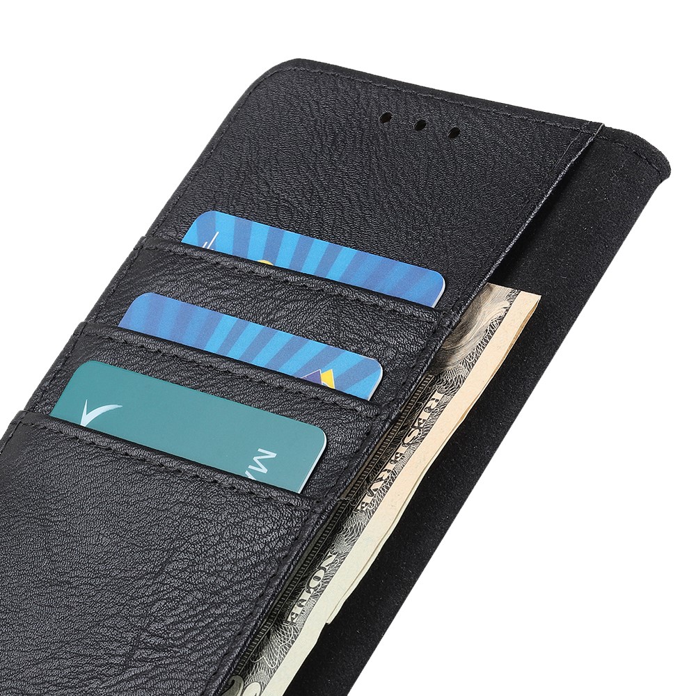 KHAZNEH For Xiaomi Redmi Note 11 Pro 4G (MediaTek)/Note 11 Pro 5G (Qualcomm) Textured Leather Wallet Phone Case Stand Function Folio Flip Phone Cover - Black-6