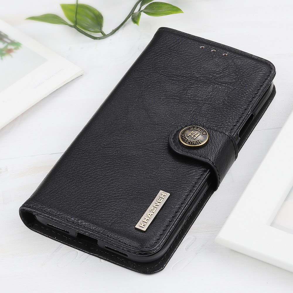 KHAZNEH For Xiaomi Redmi Note 11 Pro 4G (MediaTek)/Note 11 Pro 5G (Qualcomm) Textured Leather Wallet Phone Case Stand Function Folio Flip Phone Cover - Black-8