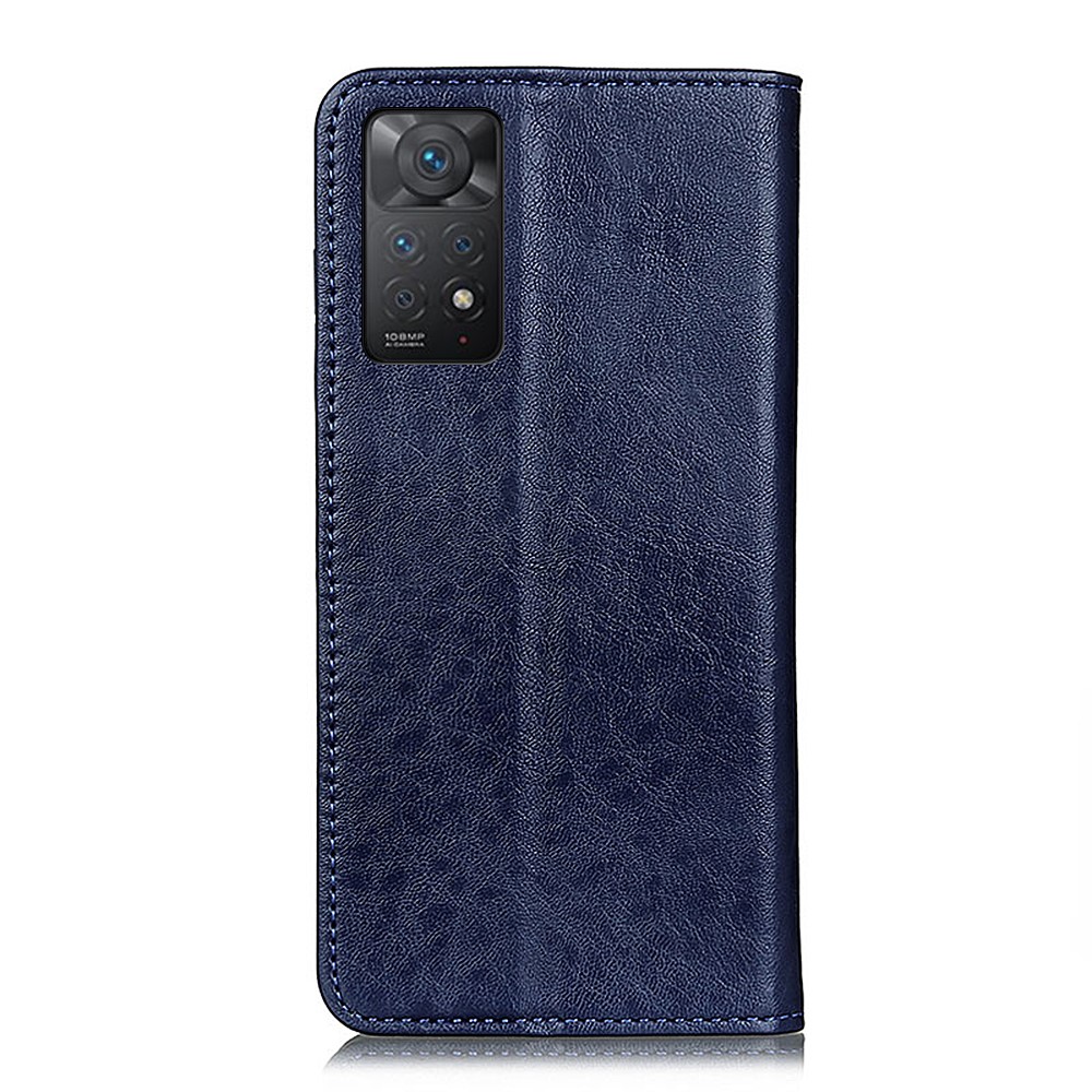 For Xiaomi Redmi Note 11 Pro 4G (MediaTek)/Note 11 Pro 5G (Qualcomm) Crazy Horse Texture Stand PU Leather Case Wallet Shockproof Protective Cover - Blue-3