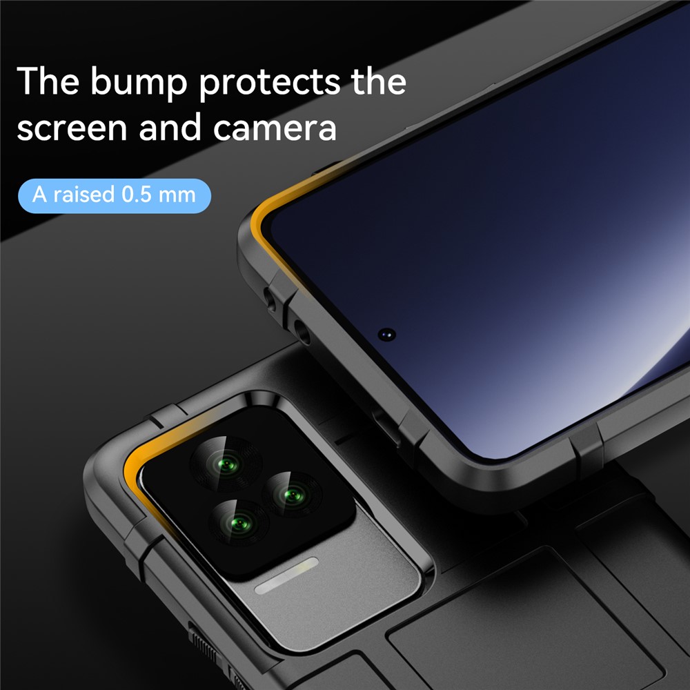 For Xiaomi Redmi K50 Pro Shockproof Thickened TPU Phone Case Rugged Square Grid Design Protective Cover - Black-4