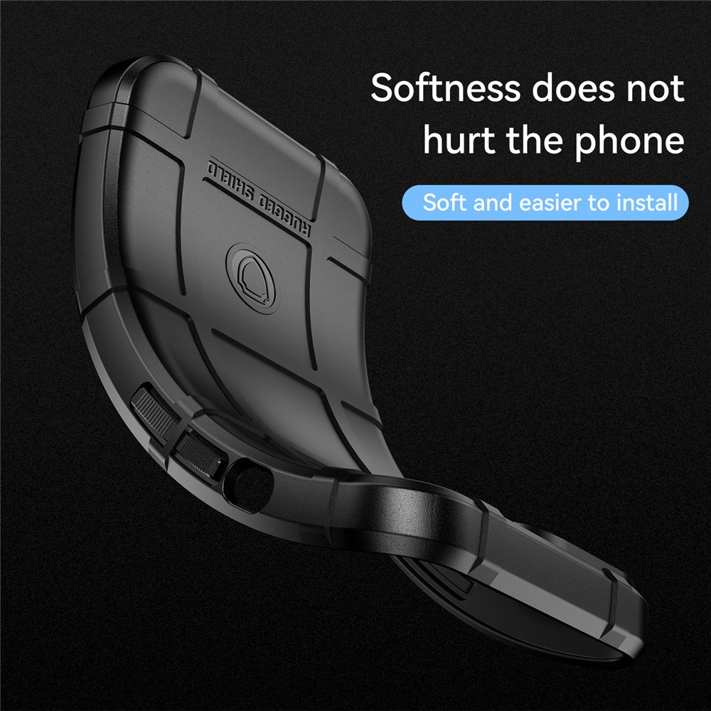For Xiaomi Redmi K50 Pro Shockproof Thickened TPU Phone Case Rugged Square Grid Design Protective Cover - Black-6