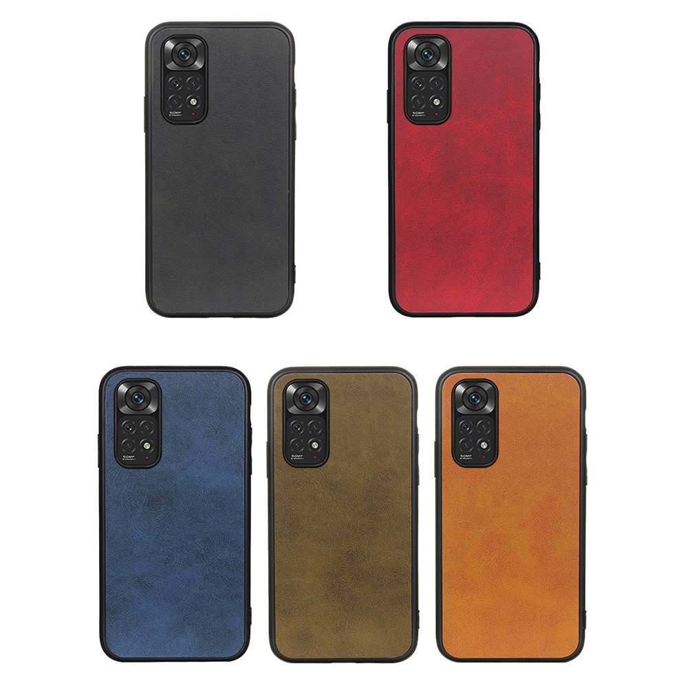 For Xiaomi Redmi Note 11 4G (Qualcomm)/Note 11S 4G Bi-color Textured PU Leather Coated TPU + PC Phone Case - Black-4