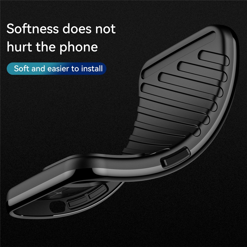 For Xiaomi Redmi Note 11 4G (Qualcomm)/Note 11S 4G (Mediatek) Thunder Series Twill Texture Thickened TPU Anti-scratch Mobile Phone Case Cover - Black-6