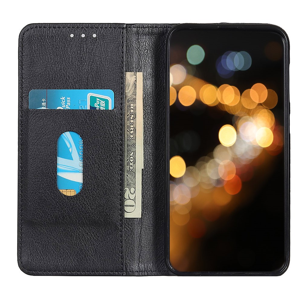 For Xiaomi Redmi Note 11 Pro 5G (Qualcomm)/Note 11 Pro 4G (MediaTek) Litchi Texture Split Leather Phone Wallet Case Magnetic Auto Closing Stand Cover - Black-5