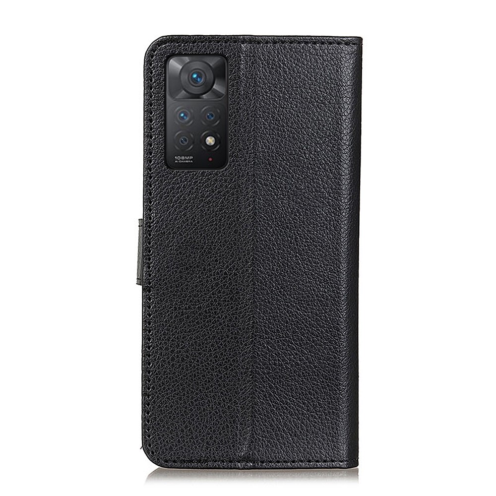 For Xiaomi Redmi Note 11 Pro 5G (Qualcomm)/Note 11 Pro 4G (MediaTek) Litchi Texture Shockproof PU Leather Phone Case Wallet Stand Protective Cover - Black-3