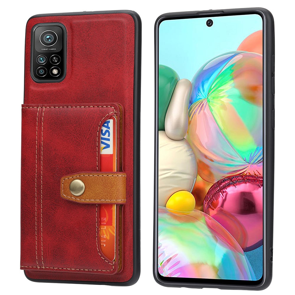 PU Leather Coated TPU Case for Xiaomi Redmi Note 11 Pro 4G (MediaTek)/Note 11 Pro 5G (Qualcomm), Kickstand Card Wallet Design Back Case - Red-1