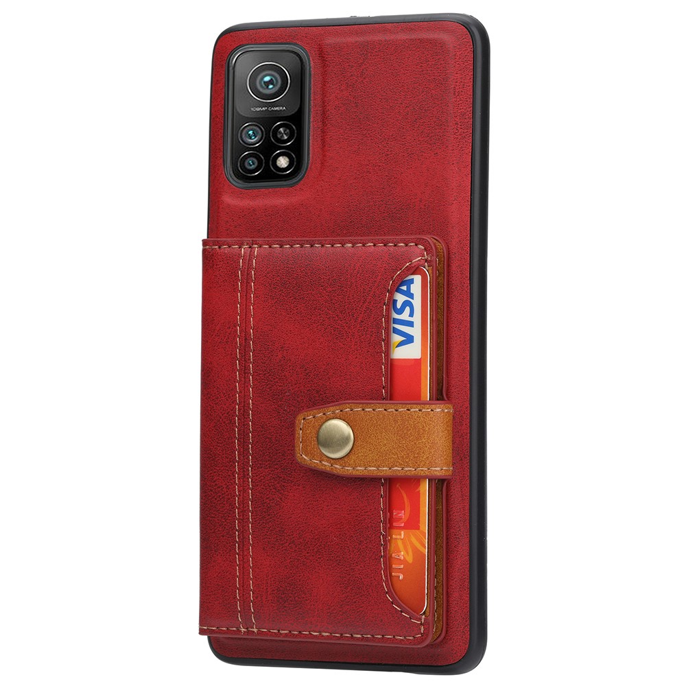PU Leather Coated TPU Case for Xiaomi Redmi Note 11 Pro 4G (MediaTek)/Note 11 Pro 5G (Qualcomm), Kickstand Card Wallet Design Back Case - Red-2