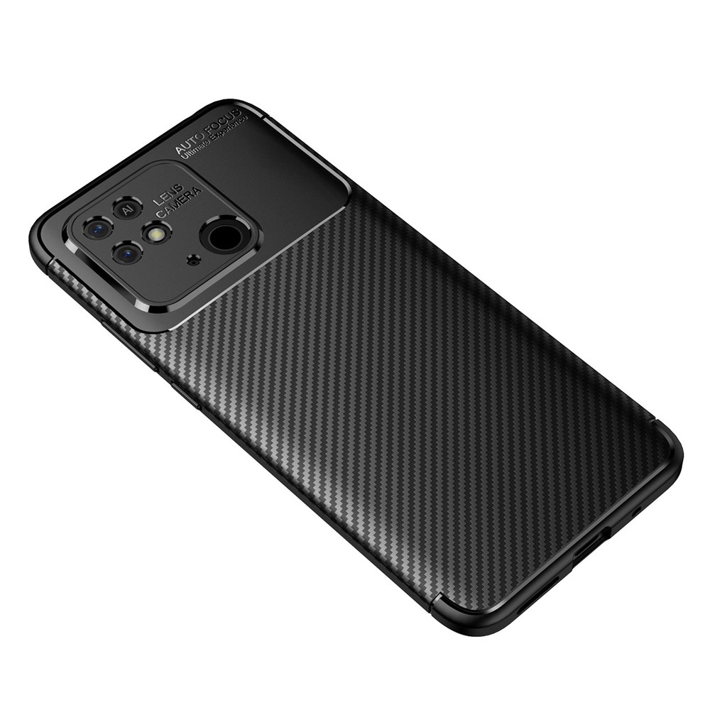 For Xiaomi Redmi 10C Carbon Fiber Texture TPU Case Anti-drop Protection Phone Cover - Black-2
