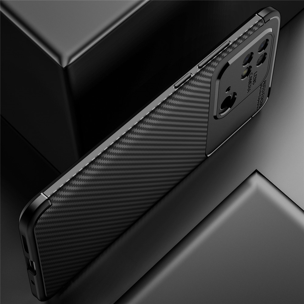 For Xiaomi Redmi 10C Carbon Fiber Texture TPU Case Anti-drop Protection Phone Cover - Black-5