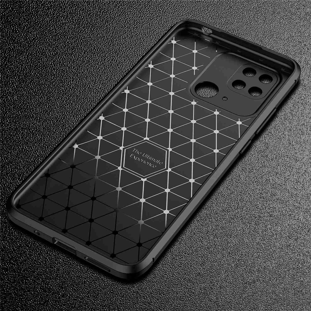 For Xiaomi Redmi 10C Carbon Fiber Texture TPU Case Anti-drop Protection Phone Cover - Black-6