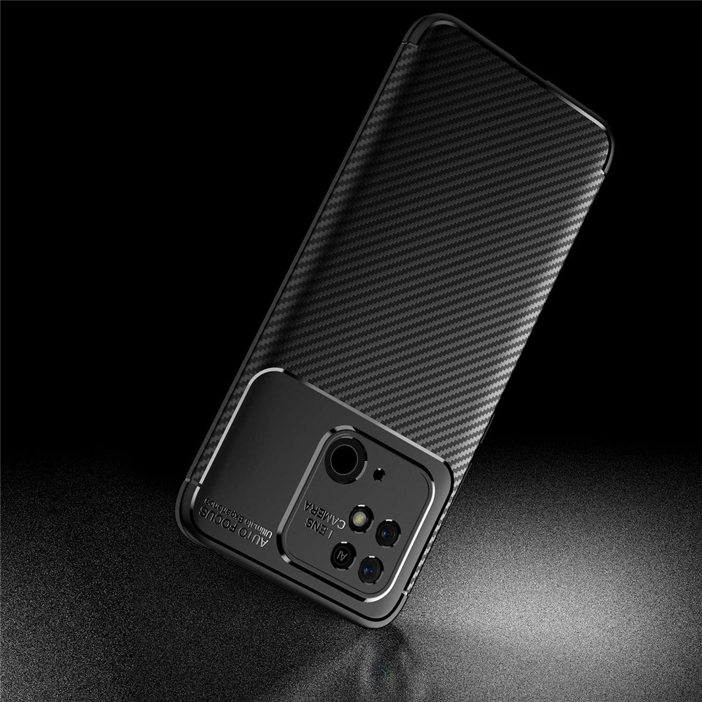For Xiaomi Redmi 10C Carbon Fiber Texture TPU Case Anti-drop Protection Phone Cover - Black-7
