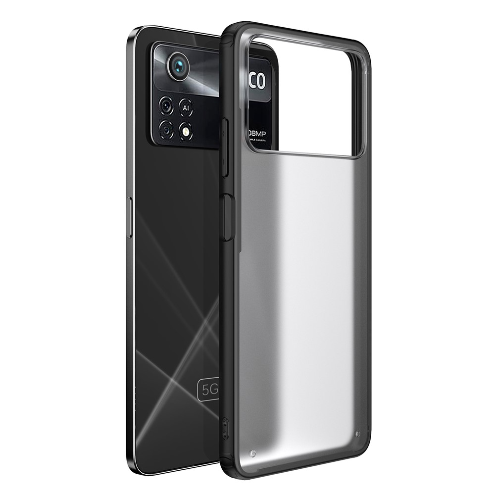 Armor Series Phone Case for Xiaomi Poco X4 Pro 5G, Matte Finish Hybrid PC + TPU Anti-drop Protective Cover - Black-1