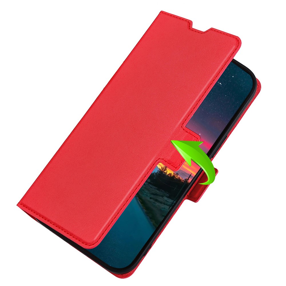 Drop-proof Side Magnetic Clasp Stand Case for Xiaomi Poco M4 Pro 4G Ultra-thin PU Leather Phone Cover with Card Slot - Red-3