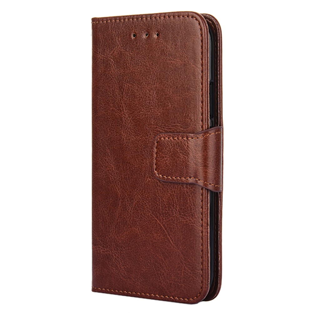 PU Leather Phone Case for Xiaomi Poco M4 Pro Wallet Stand TPU Bumper Protective Flip Folio Cover - Brown-6