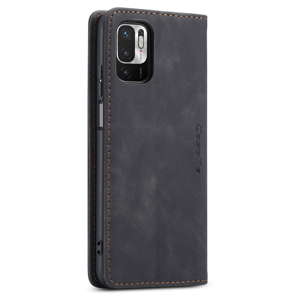 For Xiaomi Redmi Note 10 5G/Redmi Note 10T 5G/Poco M3 Pro 4G/5G CASEME 013 Series PU Leather Case Folio Stand Wallet Magnetic Auto Closing Protective Cover - Black-12