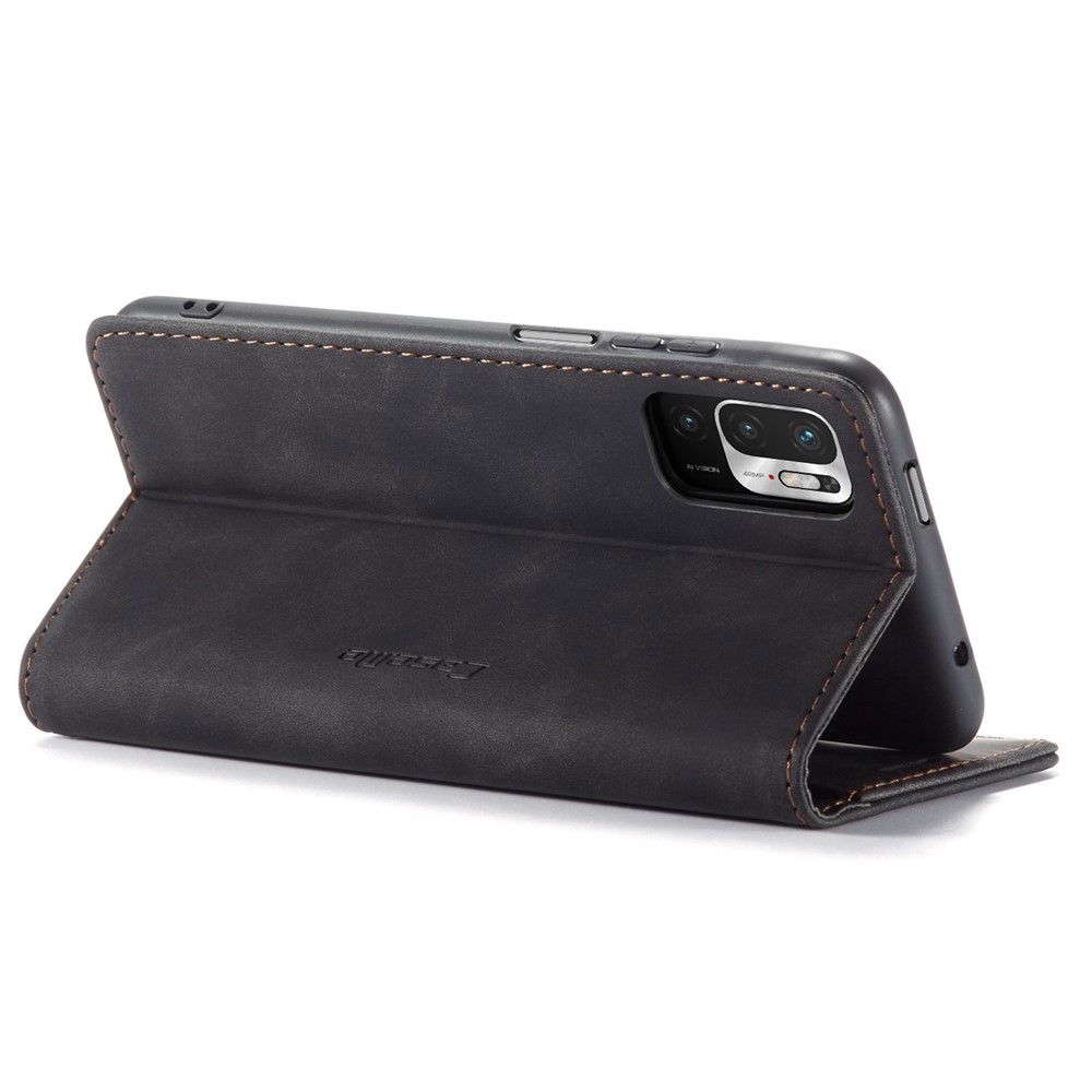 For Xiaomi Redmi Note 10 5G/Redmi Note 10T 5G/Poco M3 Pro 4G/5G CASEME 013 Series PU Leather Case Folio Stand Wallet Magnetic Auto Closing Protective Cover - Black-3