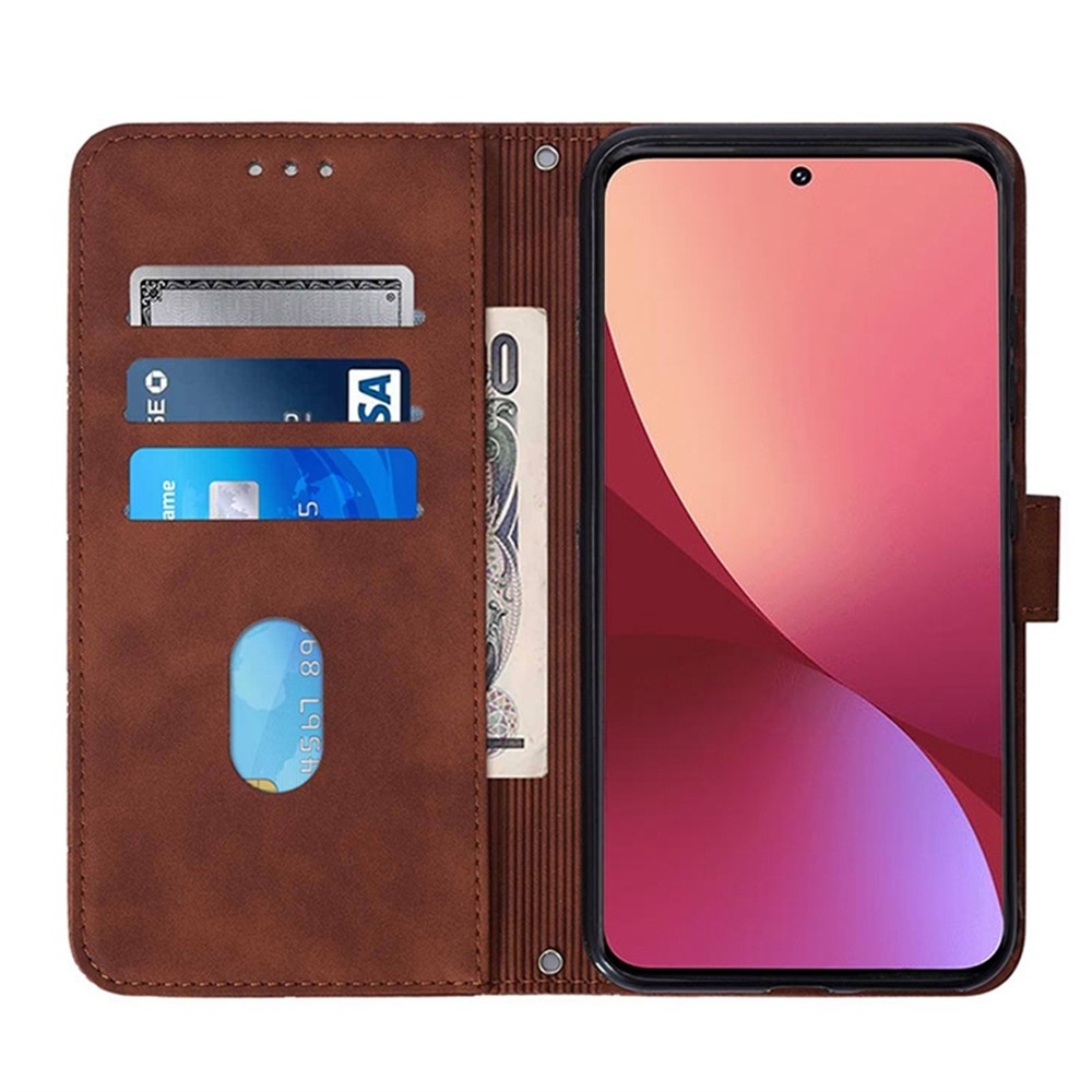 For Xiaomi Redmi Note 11 Pro 4G (MediaTek)/Redmi Note 11 Pro 5G (Qualcomm) YB Imprinting Pattern Series-2 PU Leather Wallet Case Lines Imprinted Adjustable Stand Anti-shock Shell - Brown-4