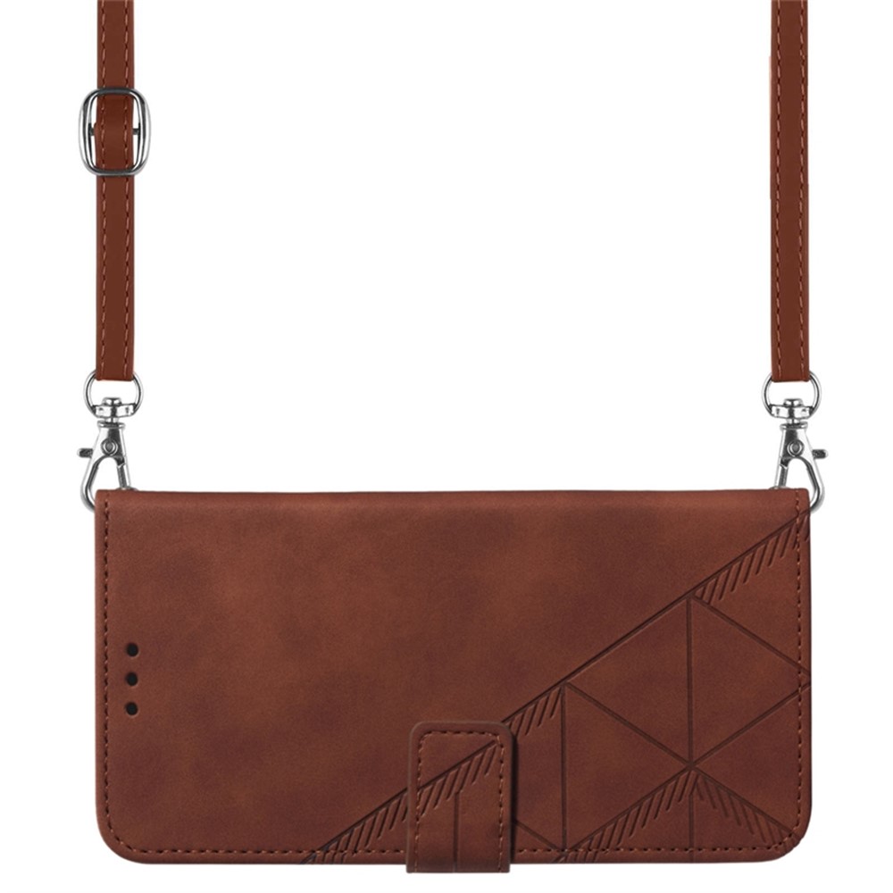 For Xiaomi Redmi Note 11 Pro 4G (MediaTek)/Redmi Note 11 Pro 5G (Qualcomm) YB Imprinting Pattern Series-2 PU Leather Wallet Case Lines Imprinted Adjustable Stand Anti-shock Shell - Brown-7