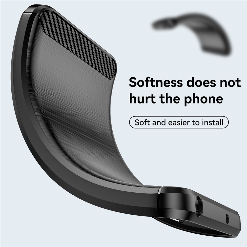 For Xiaomi Redmi Note 11E Carbon Fiber Texture Phone Case Brushed Surface 1.8mm TPU Anti-scratch Protective Cover - Black-4
