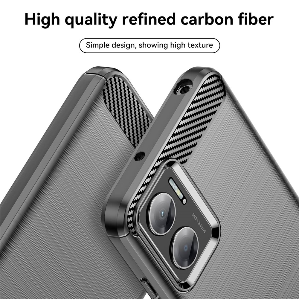 For Xiaomi Redmi Note 11E Carbon Fiber Texture Phone Case Brushed Surface 1.8mm TPU Anti-scratch Protective Cover - Black-5