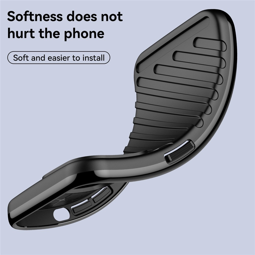 Thunder Series Twill Texture Flexible TPU Case for Xiaomi Redmi 10C, Thickened Shockproof Phone Cover - Black-4