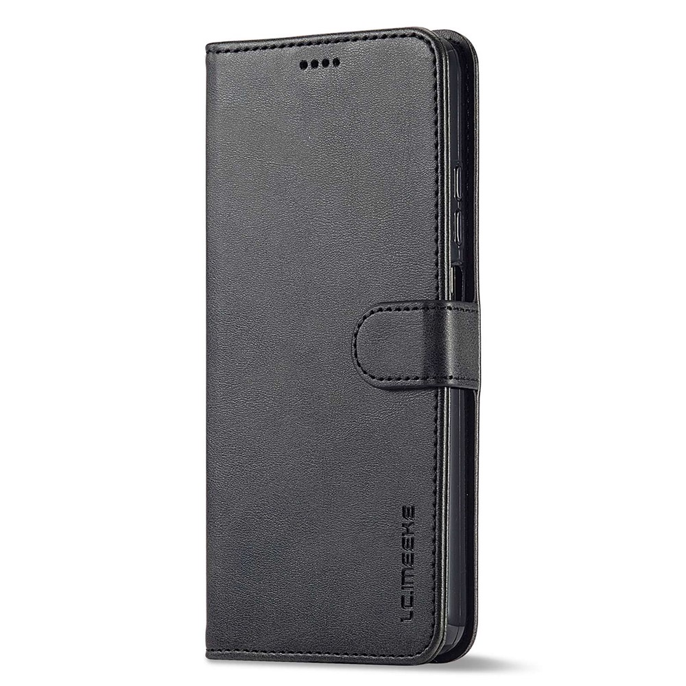 LC.IMEEKE for Xiaomi Poco M4 Pro 4G Well-protected Textured PU Leather Flip Folio Stand Wallet Case Phone Case Cover - Black-8