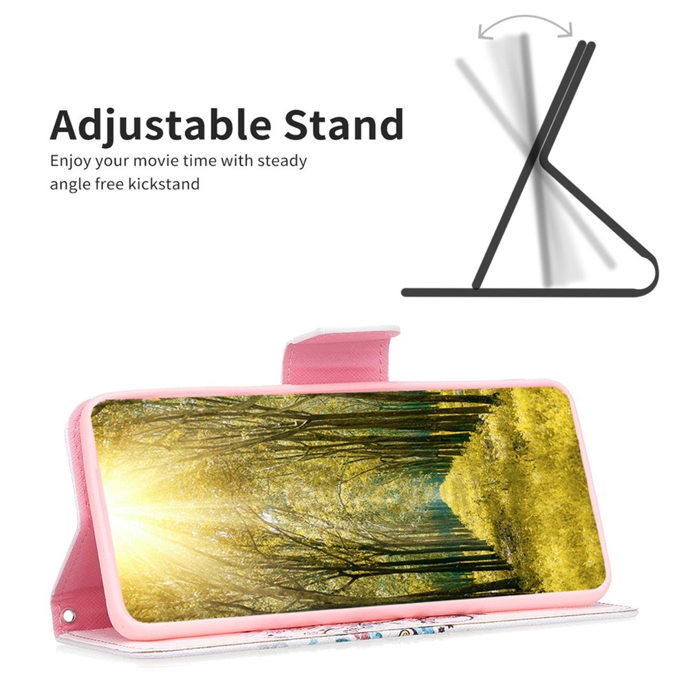 BF Pattern Printing Leather Series-1 for Xiaomi Redmi 10 5G/Note 11E Pattern Printed PU Leather Phone Case Protective Folio Flip Cover with Stand Wallet - Flower Tree-2