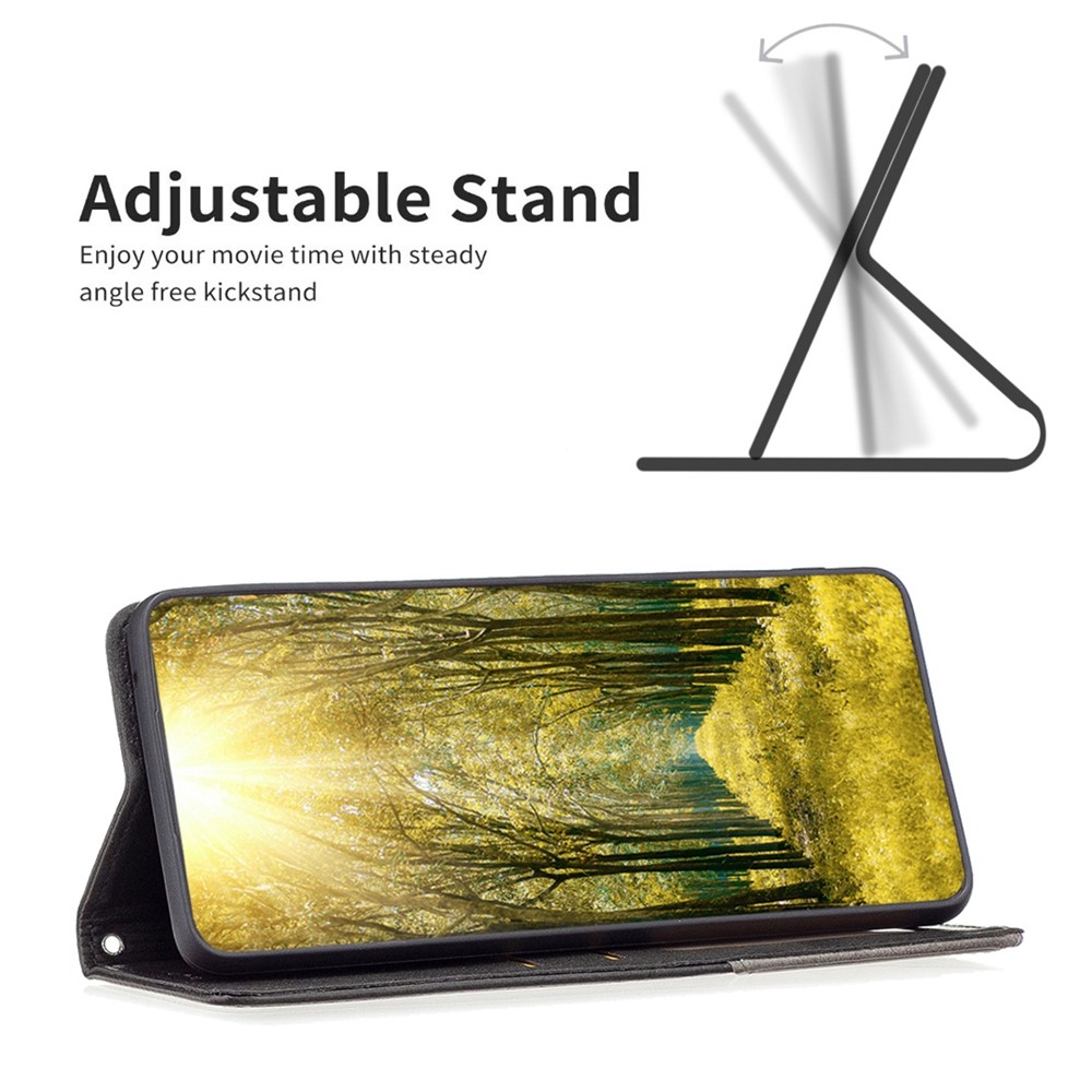 BF Imprinting Pattern Series-1 for Xiaomi Redmi 10 5G/Redmi Note 11E Imprinted Pattern PU Leather Card Holder Stand Phone Case - Black-2