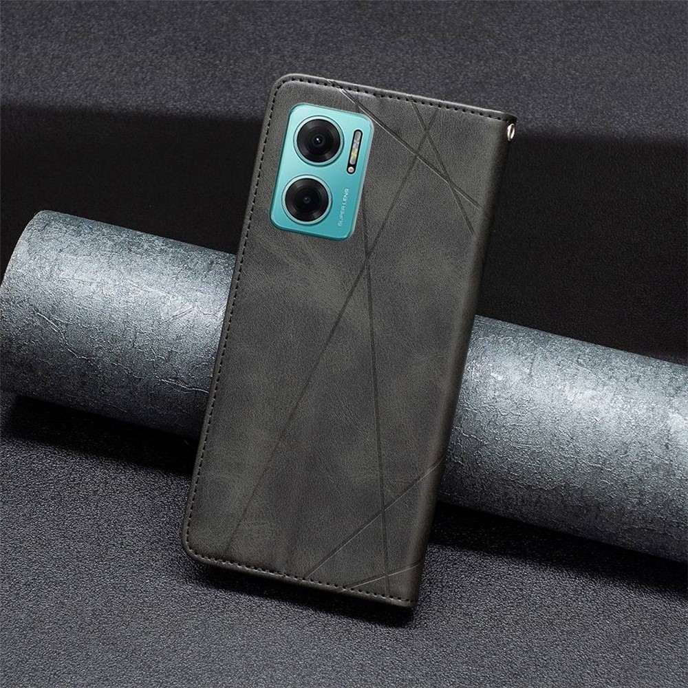 BF Imprinting Pattern Series-1 for Xiaomi Redmi 10 5G/Redmi Note 11E Imprinted Pattern PU Leather Card Holder Stand Phone Case - Black-5