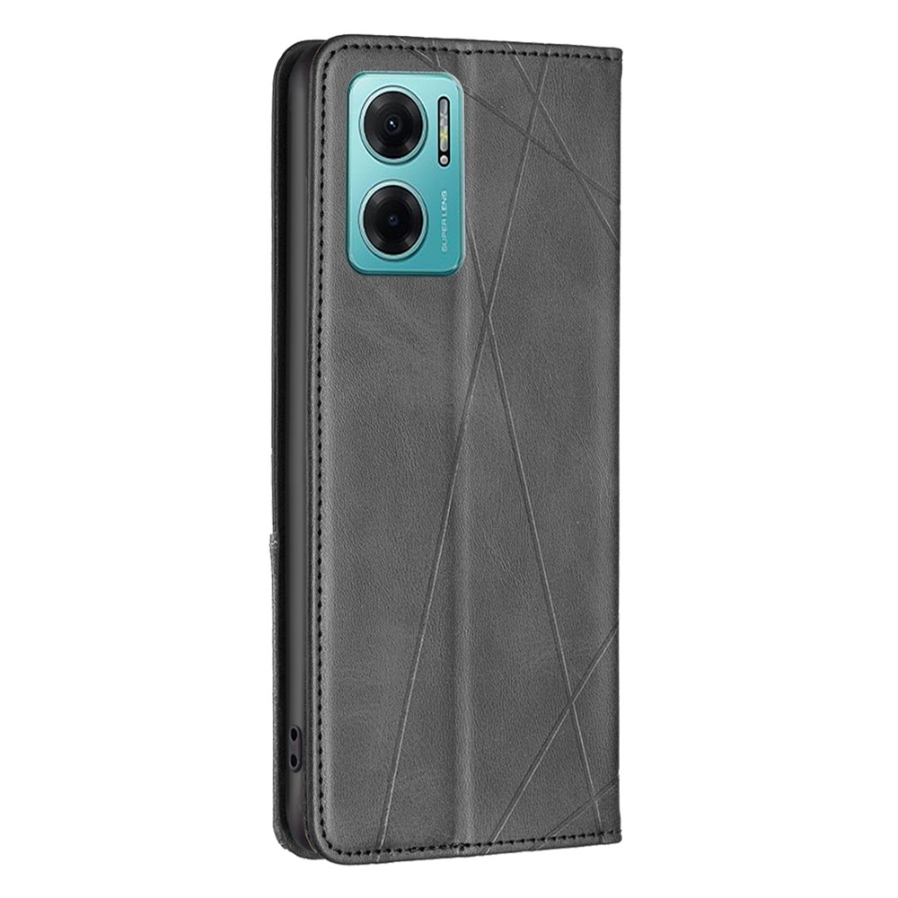 BF Imprinting Pattern Series-1 for Xiaomi Redmi 10 5G/Redmi Note 11E Imprinted Pattern PU Leather Card Holder Stand Phone Case - Black-8